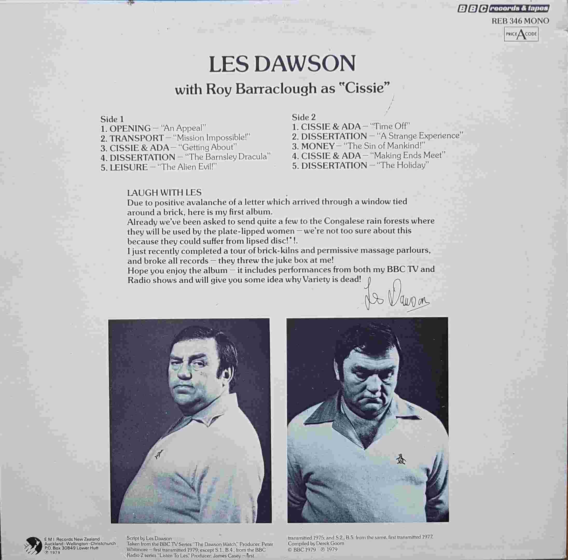 Picture of REB 346 Laugh with Les Dawson by artist Les Dawson from the BBC records and Tapes library